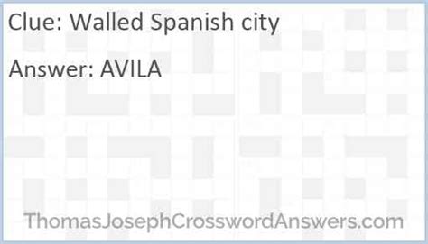 disparaging remark. . Walled spanish city crossword